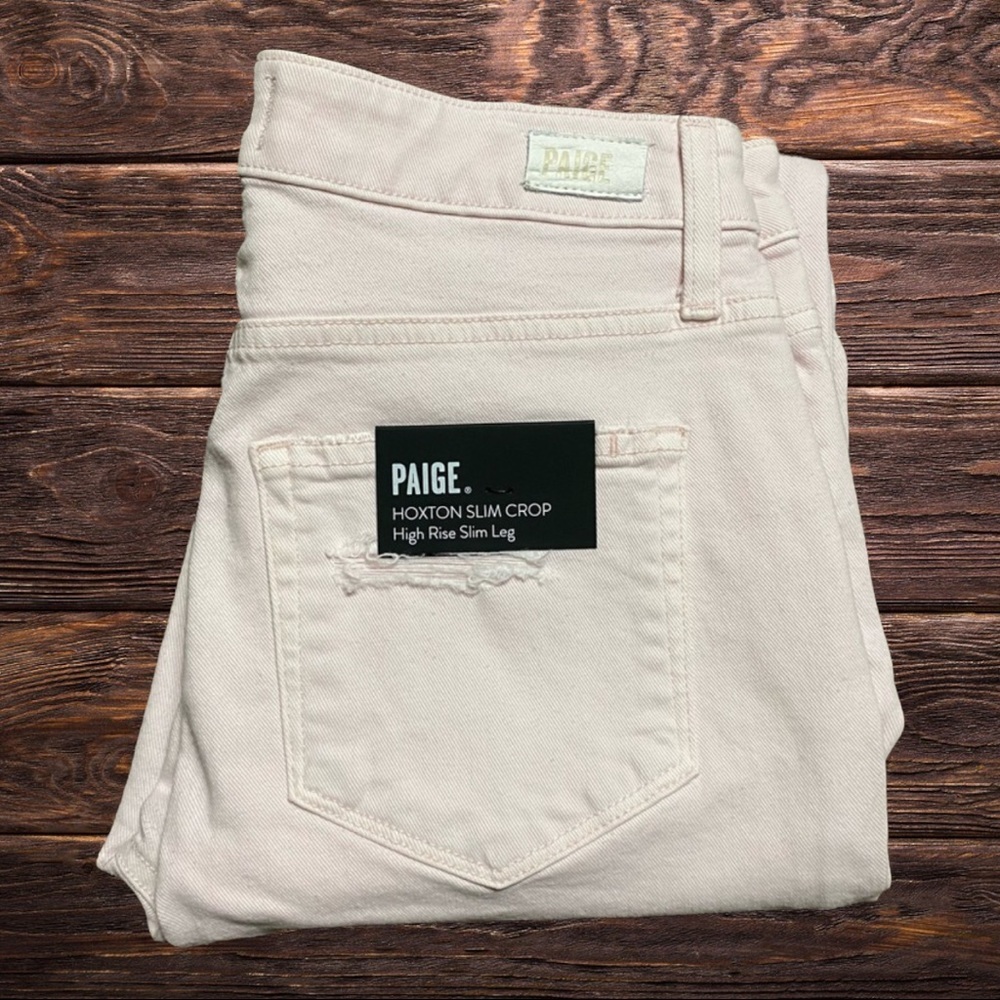 PAIGE hoxton raw hem destructed skinny crop jeans - Picture 6 of 13